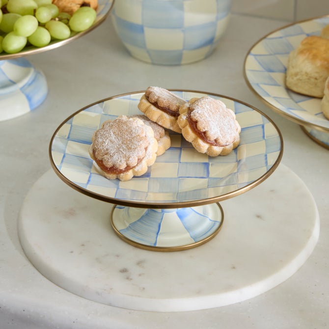 Sky Check Mini Pedestal Platter image number 4
