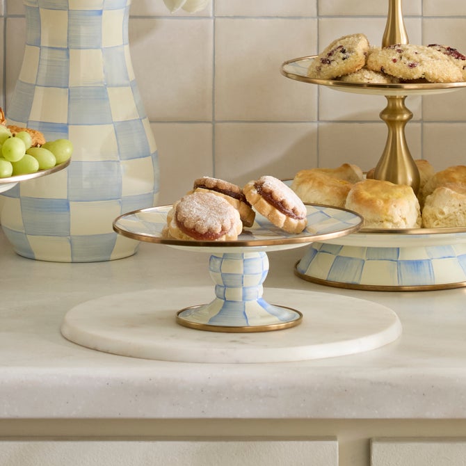 Sky Check Mini Pedestal Platter image number 5