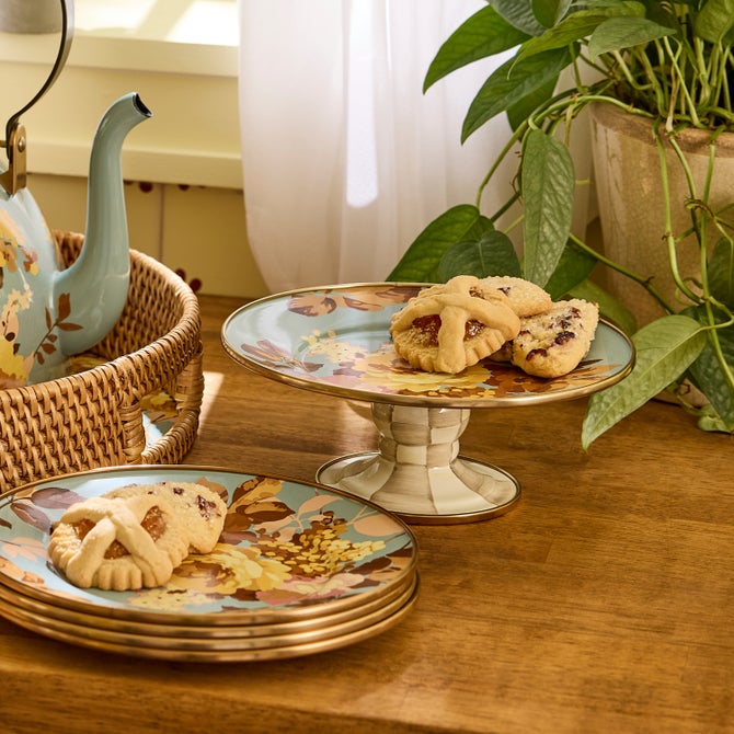 Wild Rose Slate Mini Pedestal Platter image number 1