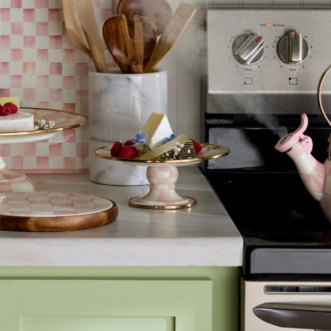 Wildflowers Pink Mini Pedestal Platter image number 4