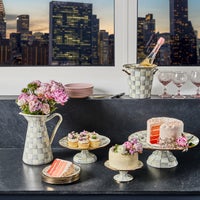 Sterling Check Mini Pedestal Platter