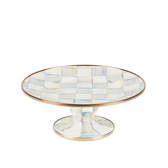 Sterling Check Mini Pedestal Platter image number 0