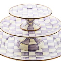 Violet Check Mini Pedestal Platter