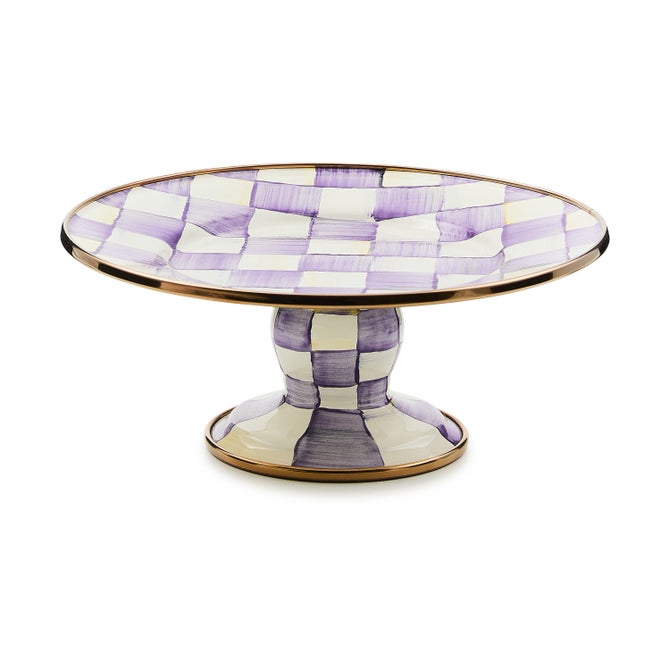 Violet Check Mini Pedestal Platter image number 0