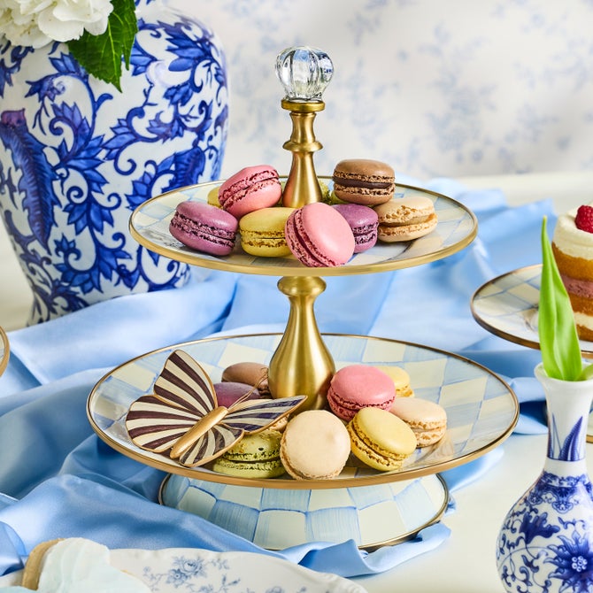 Sky Check Two Tier Sweet Stand image number 1