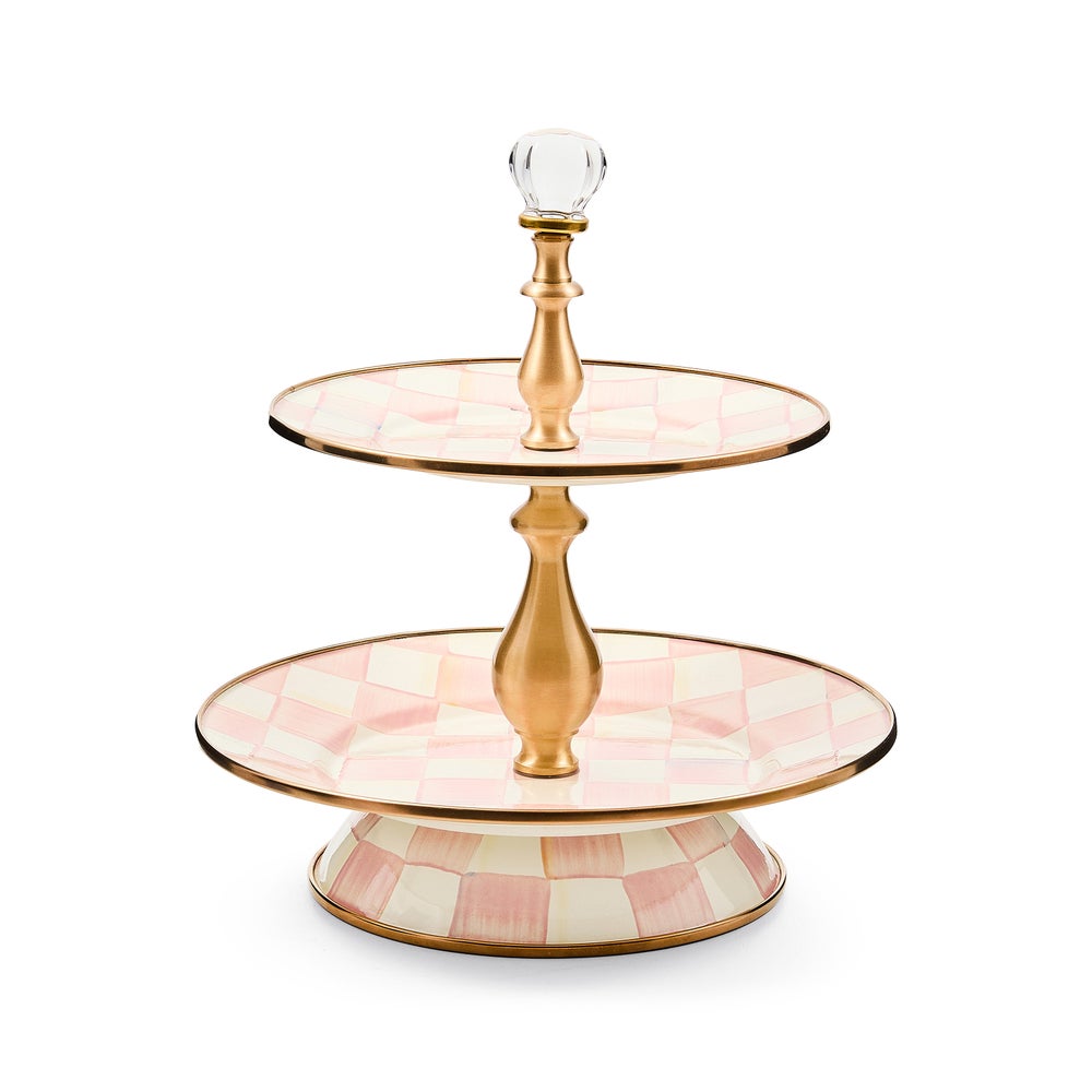 Enamel Sweet Stand - Rosy Check, Two Tier mackenzie-childs Panama imagen 1