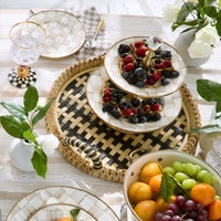 Mocha Check Two Tier Sweet Stand