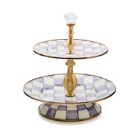 Violet Check Two Tier Sweet Stand
