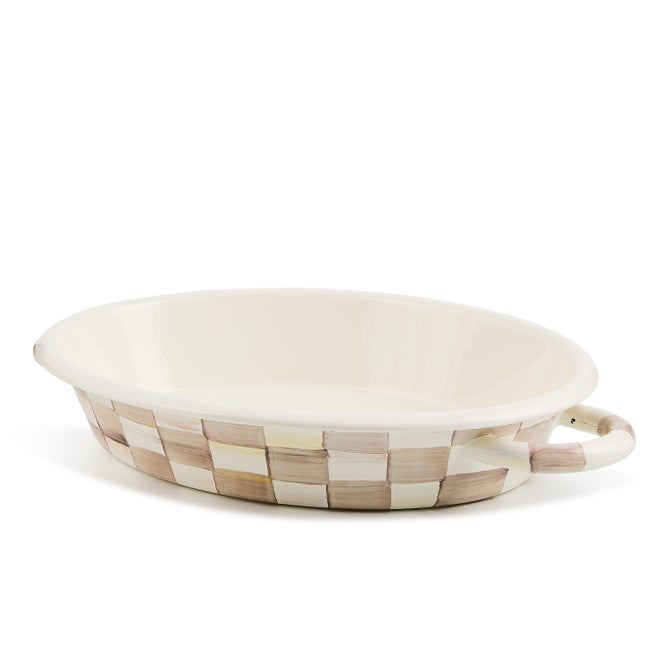Mocha Check Medium Oval Gratin Dish image number 2