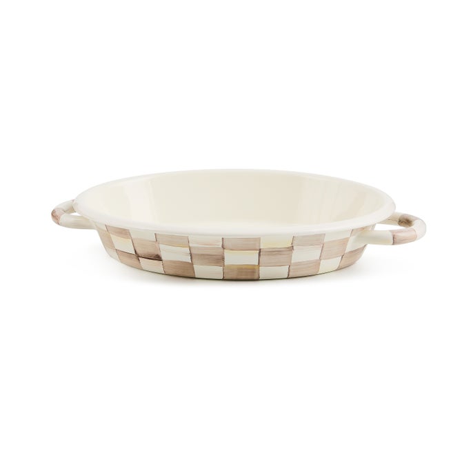 Mocha Check Medium Oval Gratin Dish image number 0