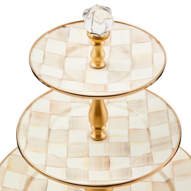 Mocha Check Three Tier Sweet Stand image number 2
