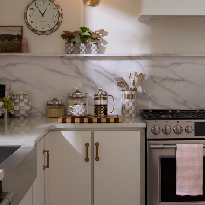 Violet Check French Press image number 4