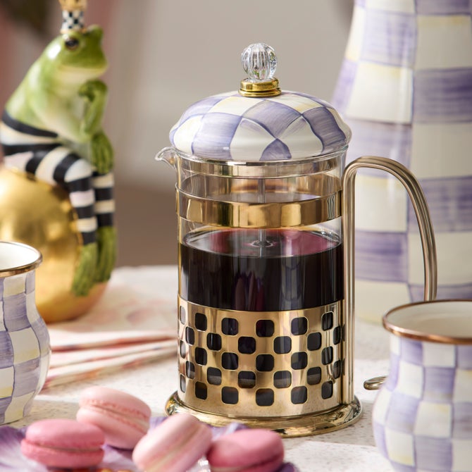 Violet Check French Press image number 6