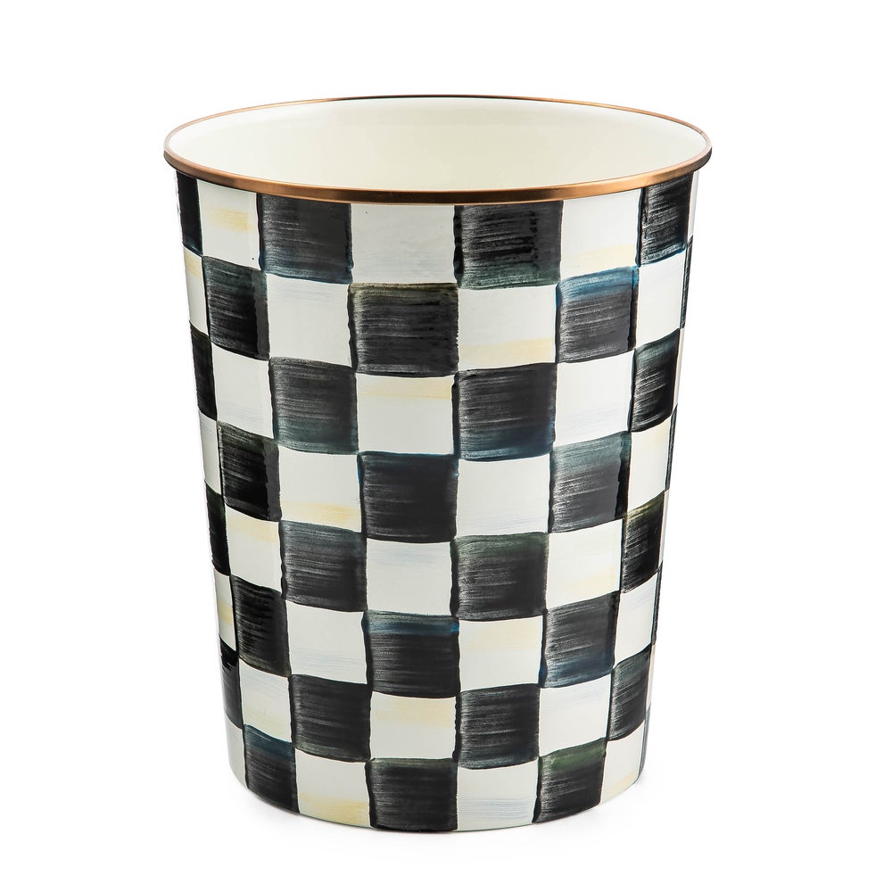 Courtly Check Enamel Bath Collection - Courtly Check, Waste Bin mackenzie-childs Panama imagen 1