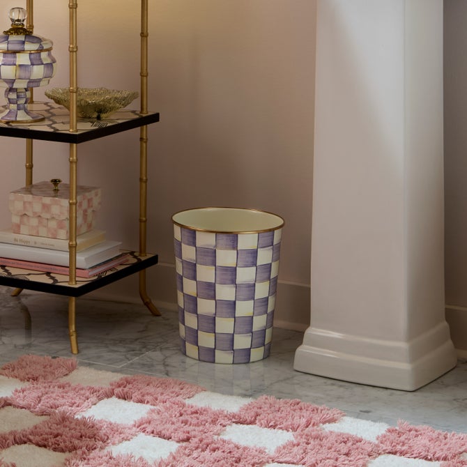 Violet Check Waste Bin image number 1