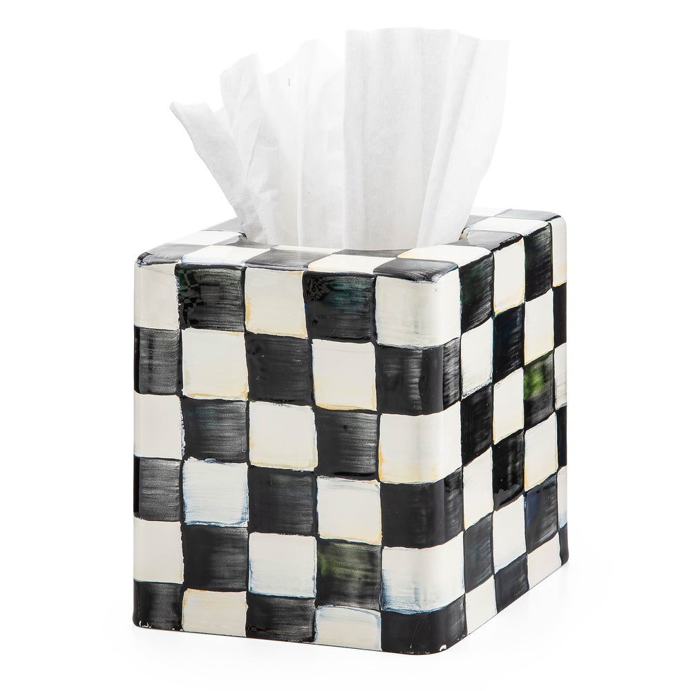 Courtly Check Enamel Bath Collection - Courtly Check, Boutique Tissue Box Cover mackenzie-childs Panama imagen 1