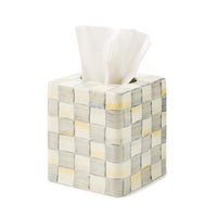 Sterling Check Boutique Tissue Box Cover