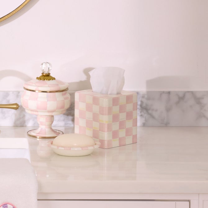 Rosy Check Boutique Tissue Box Cover image number 1