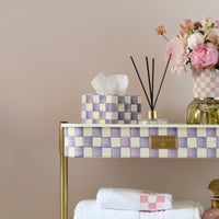 Violet Check Boutique Tissue Box Cover