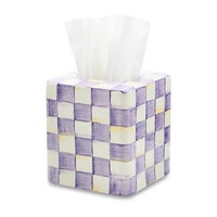 Violet Check Boutique Tissue Box Cover