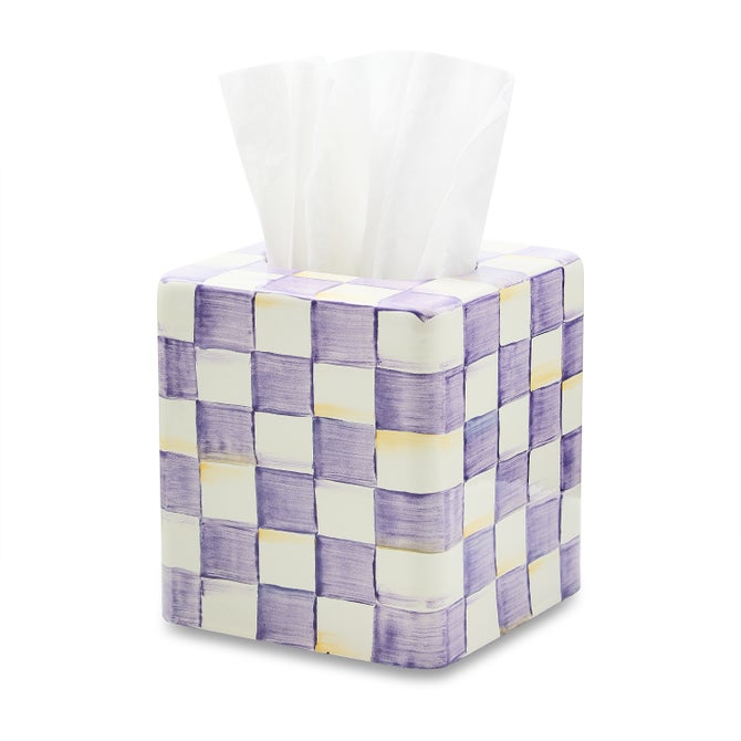 Violet Check Boutique Tissue Box Cover image number 2