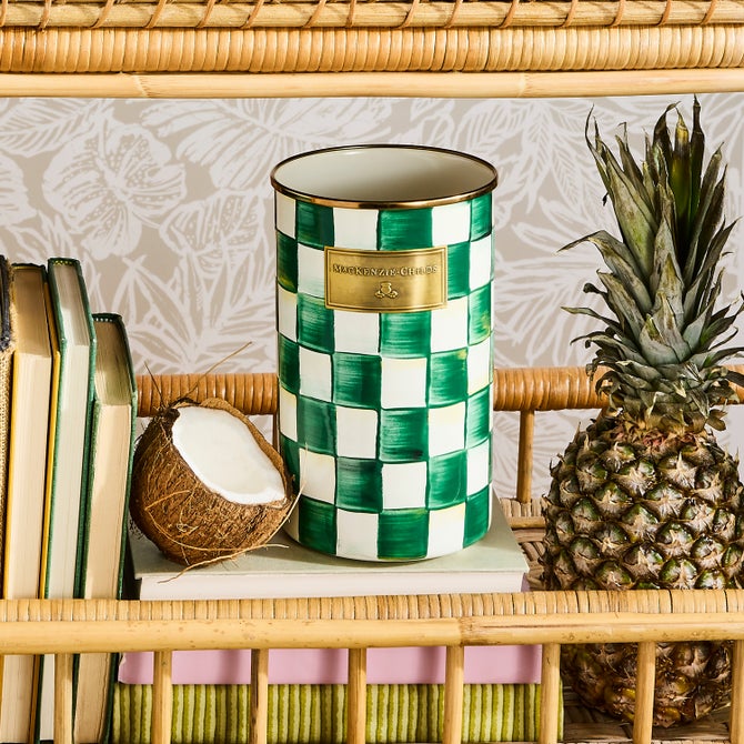 Emerald Check Utensil Holder image number 3