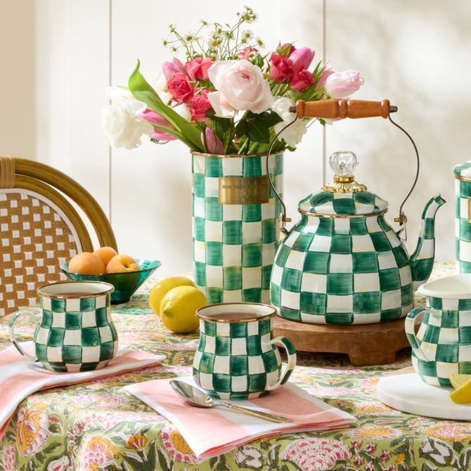 Emerald Check Utensil Holder image number 4