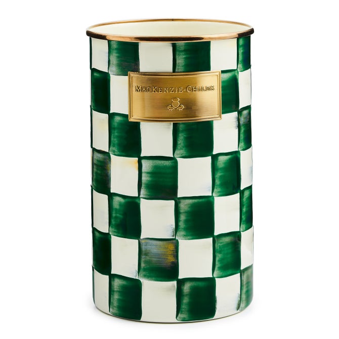 Emerald Check Utensil Holder image number 0