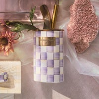 Violet Check Utensil Holder