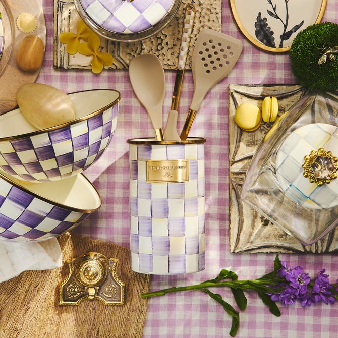 Violet Check Utensil Holder image number 2