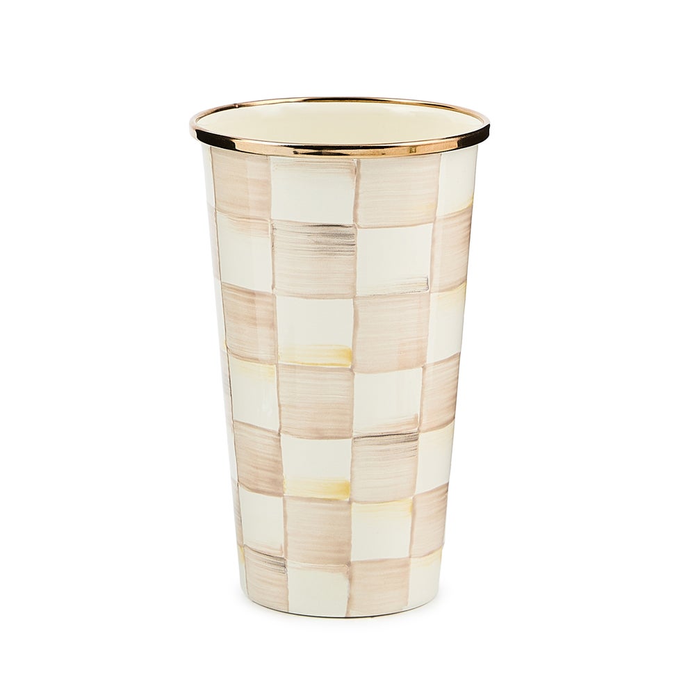 Check Enamel Tumbler - Mocha Check, 20 oz. mackenzie-childs Panama imagen 1