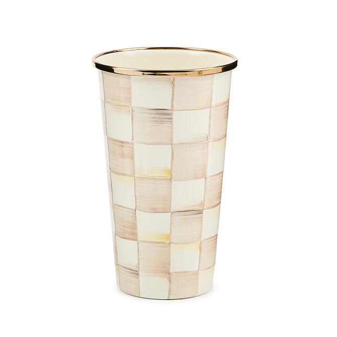 Mocha Check 20 Ounce Tumbler image number 0