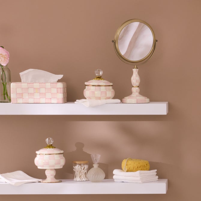 Rosy Check Enamel Bath Collection image number 10