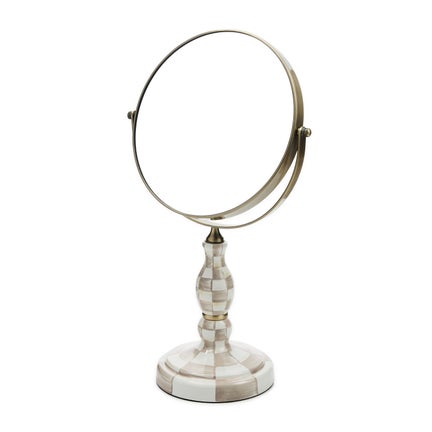 Mocha Check Vanity Mirror