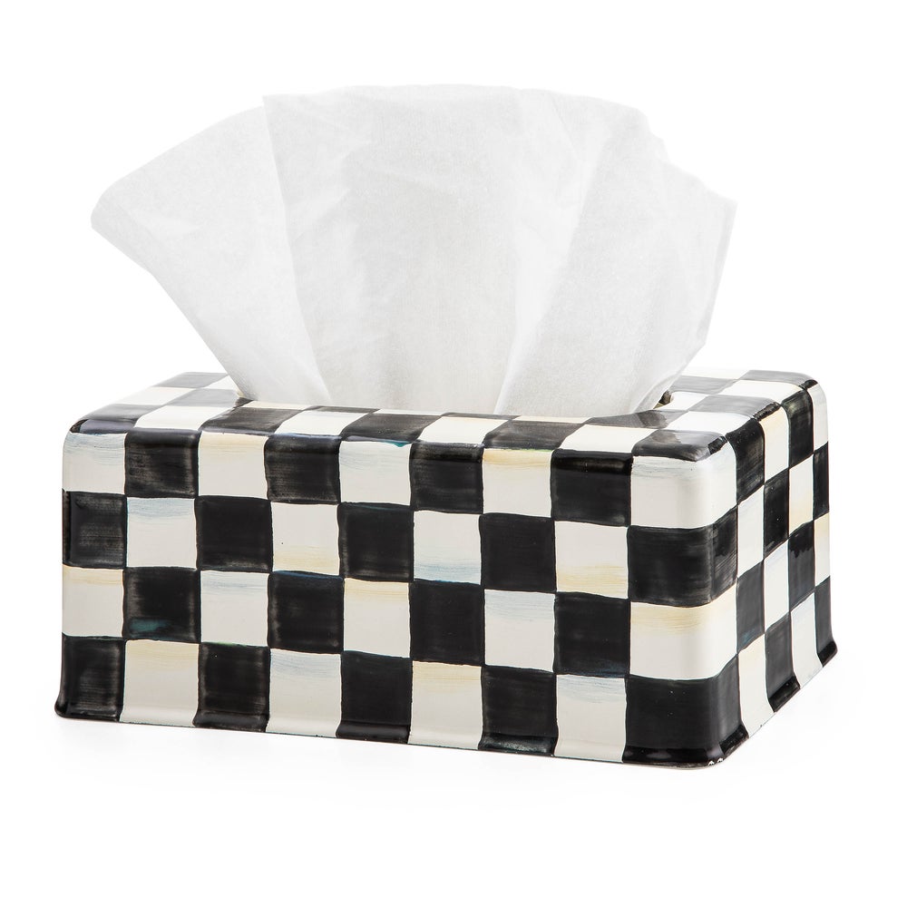 Courtly Check Enamel Bath Collection - Courtly Check, Standard Tissue Box Cover mackenzie-childs Panama imagen 1