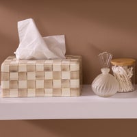 Mocha Check Standard Tissue Box Cover