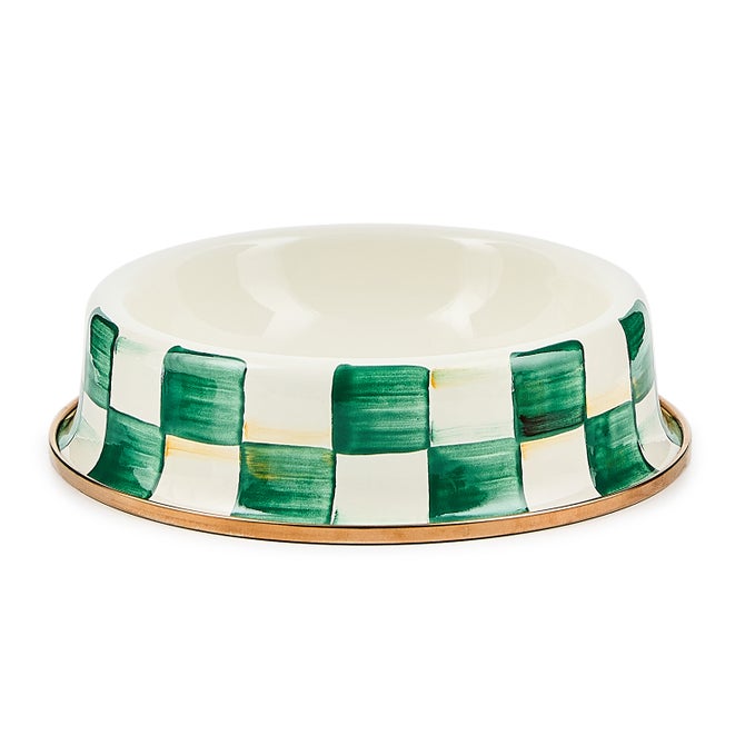 Emerald Check Small Pet Dish image number 0