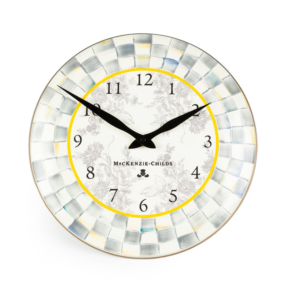 Royal Check Wall Clock - Sterling Check mackenzie-childs Panama imagen 1
