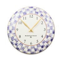 Violet Check Wall Clock