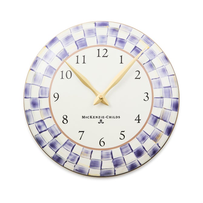 Violet Check Wall Clock image number 0