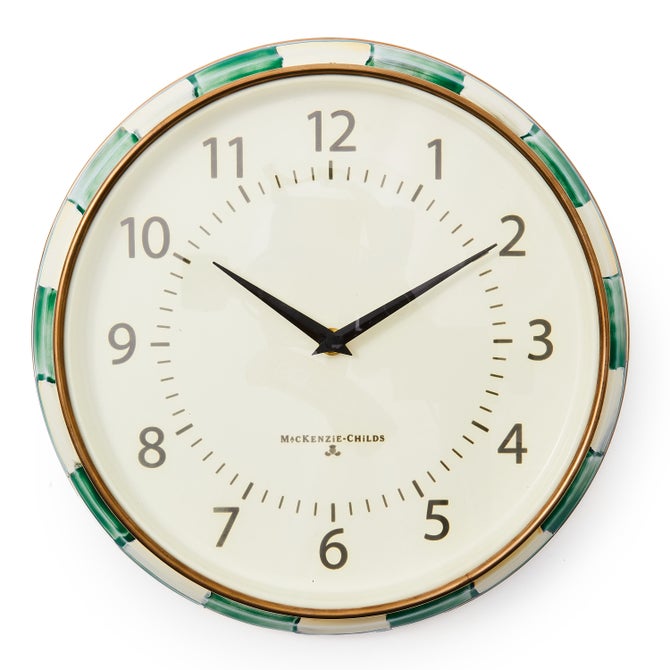 Emerald Check School Wall Clock image number 0
