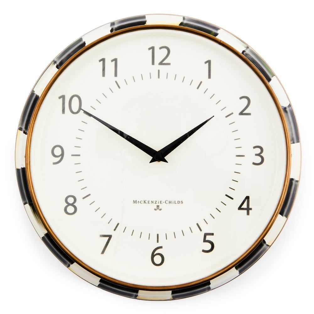 Enamel School Clock - Courtly Check mackenzie-childs Panama imagen 1