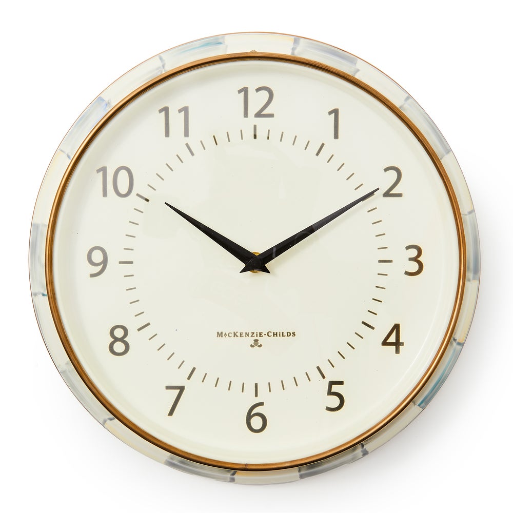 Enamel School Clock - Sterling Check mackenzie-childs Panama imagen 1