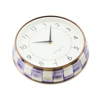 Violet Check School Wall Clock