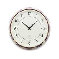 Violet Check School Wall Clock