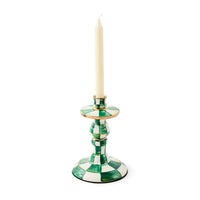 Emerald Check Small Candlestick