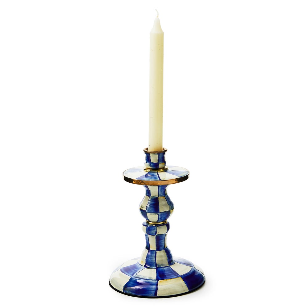 Enamel Dinner Candlestick Holder - Royal Check, Small mackenzie-childs Panama imagen 1