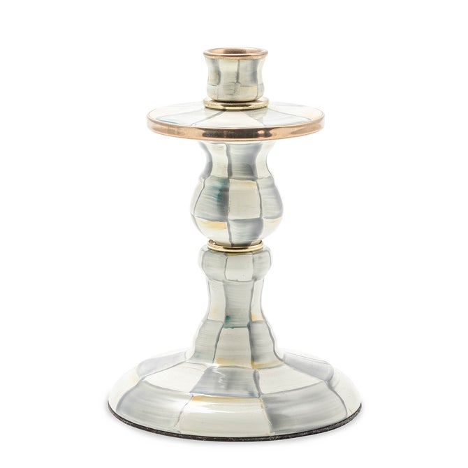Sterling Check Small Enamel Candlestick image number 3
