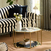 Mocha Check Small Candlestick