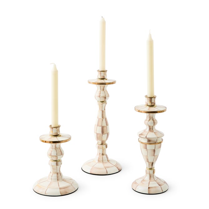 Mocha Check Small Candlestick image number 2